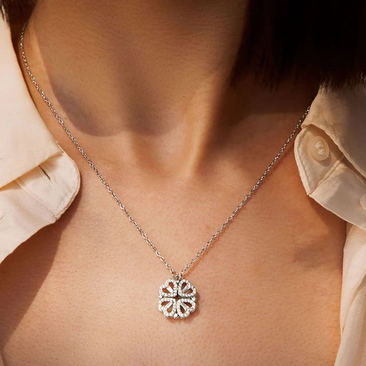 Clover Necklace with Eternal Rose Gift Box
