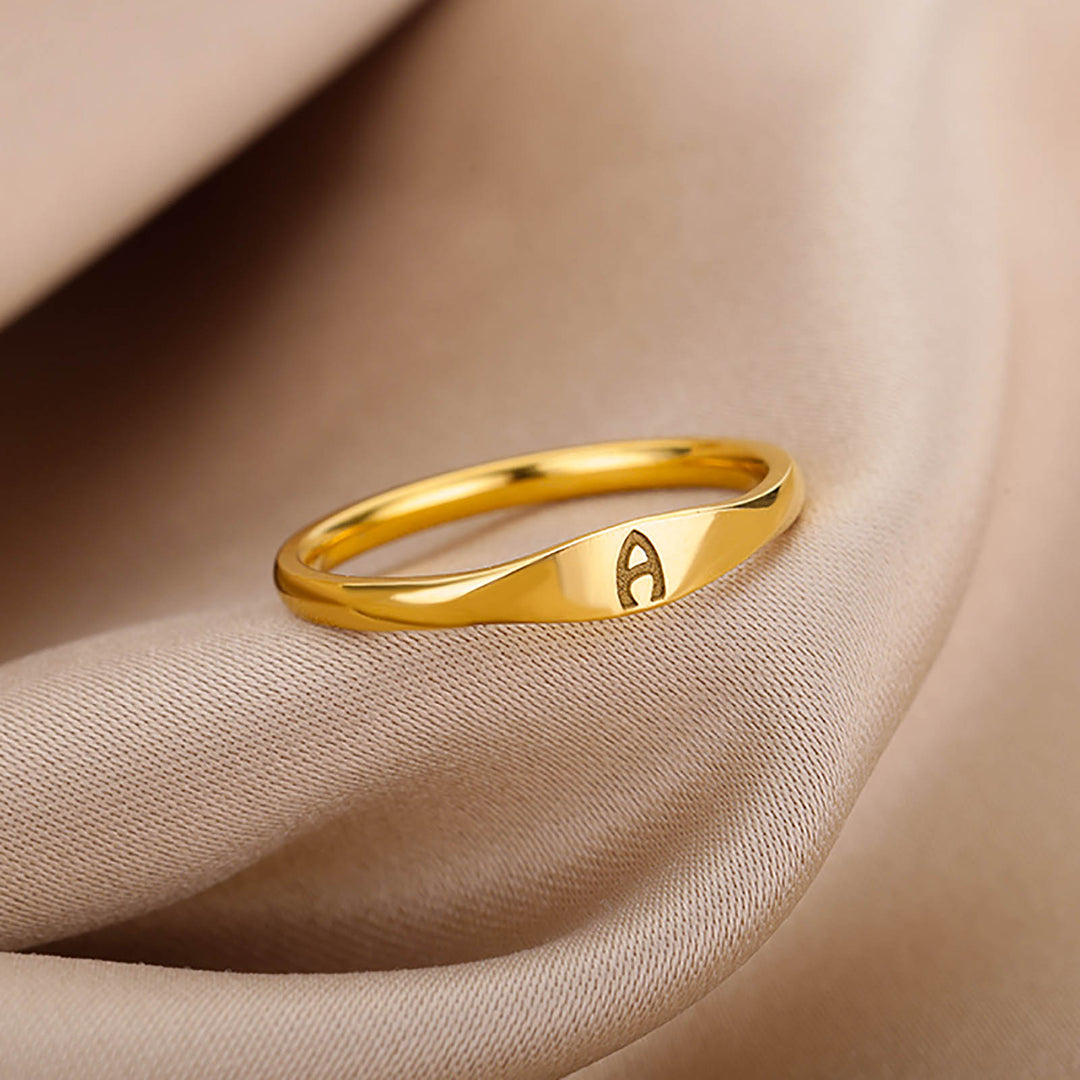 Minimalist Initial Letter Ring